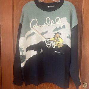 LA!XTON Graphic Sweater Fishing Trout Small Cotton Blend